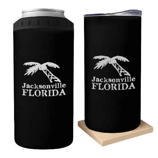 Jacksonville Florida Palm Tree Souvenirs Gifts Can Coolers