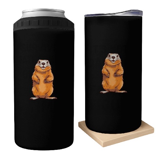 Groundhog Marmot for a Marmot lover groundhog fan Can Coolers