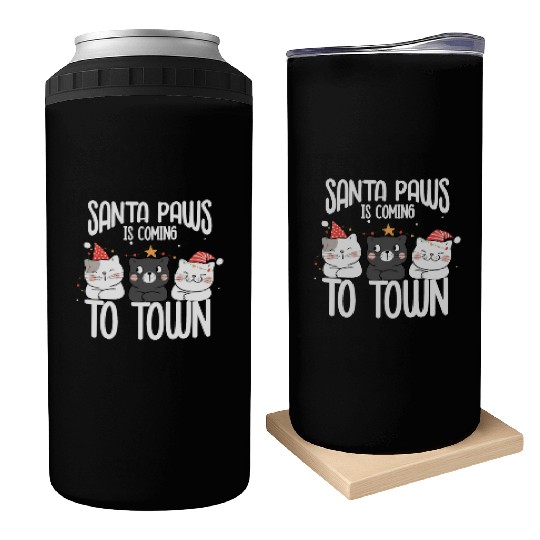 Santa paws is coming to town Can Coolers