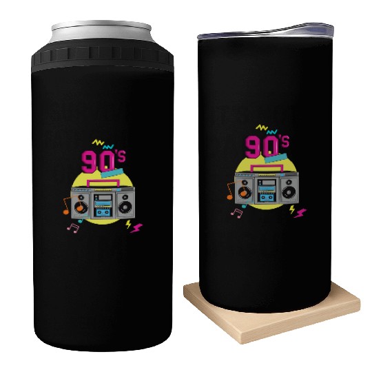 Retro 90s Boombox Graphic Can Coolers
