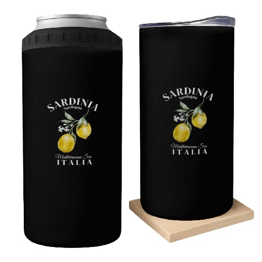 Sardinia Island Sargenda Italia Lemon design Can Coolers
