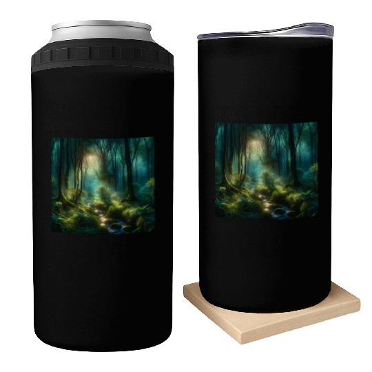 Twilight Enchantment A Mystical Forest Scene Can Coolers