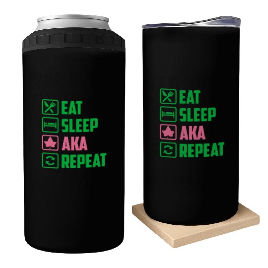 Eat Sleep AKA Repeat Alpha Kappa Alpha Womens Gift Can Coolers