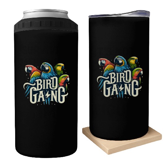 Bird Gang Parrot Funny Birder Flock Owner Macaw Can Coolers