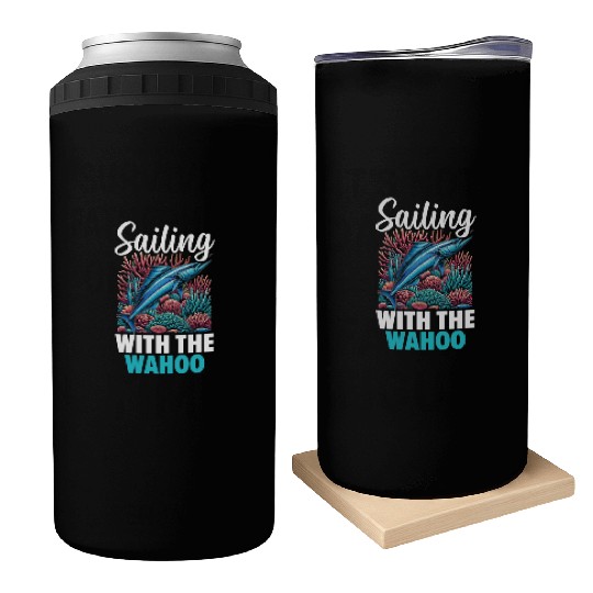 Wahoo Fish Catcher Fisher Fisherman Fishing Can Coolers