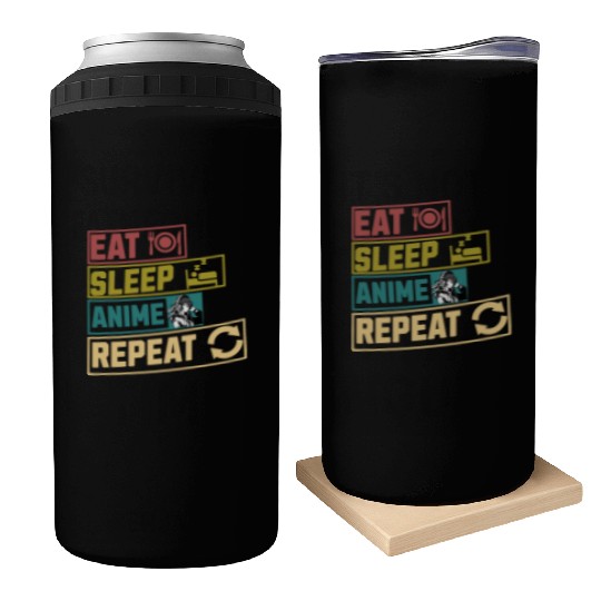 Eat sleep anime repeat hobby Can Coolers