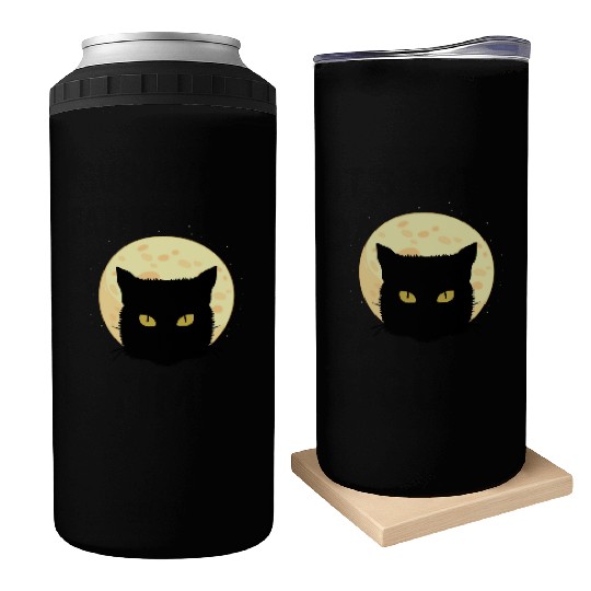 Cat Full Moon Cat Owner Gift Can Coolers