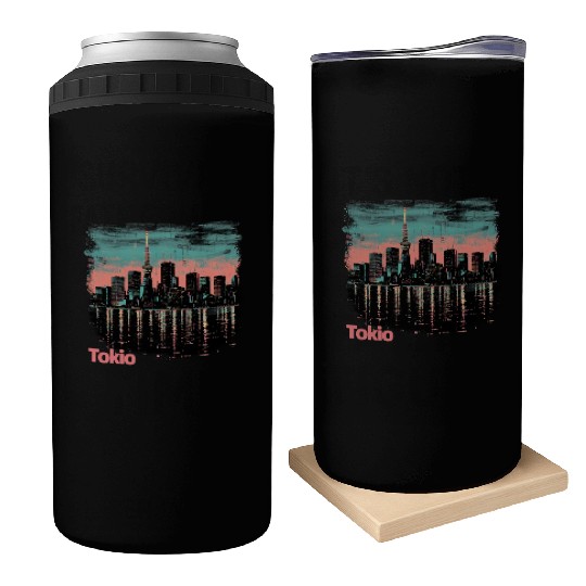 Tokyo Skyline Can Coolers