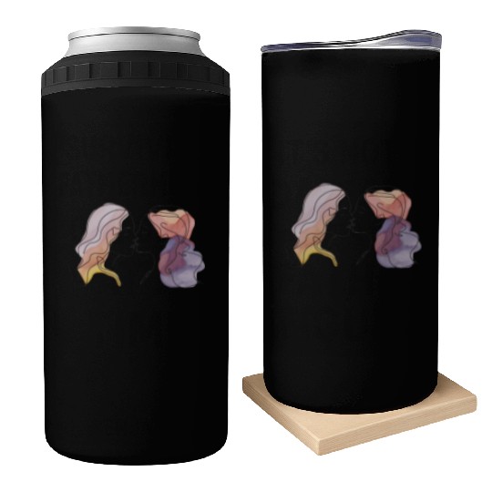 Lesbian Couple Simple Minimalistic Drawing Can Coolers