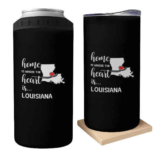 Louisiana Home Is Where Heart Is Cool Gift Can Coolers