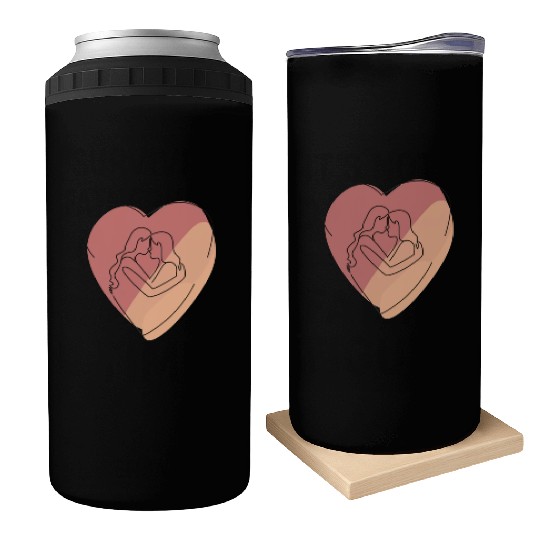 Lesbian Couple in Heart Can Coolers