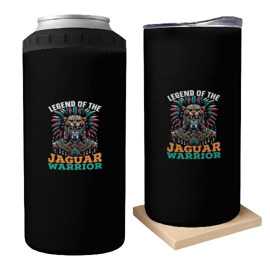 Aztec Jaguar Warrior Aztec Culture Indigenous Can Coolers