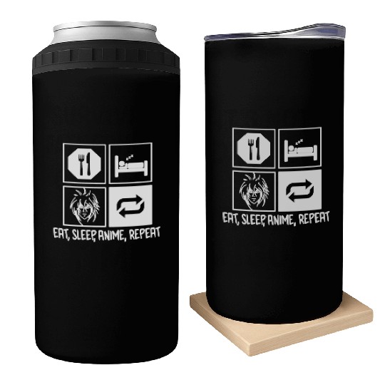 Eat Sleep Anime Repeat Can Coolers