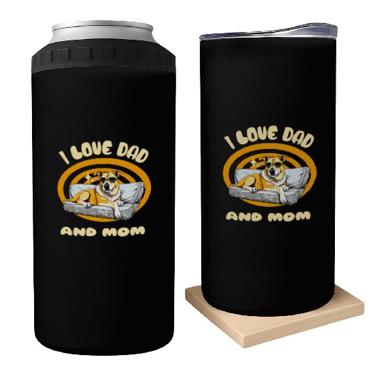 I Love Dad and Mom - Dog Can Coolers