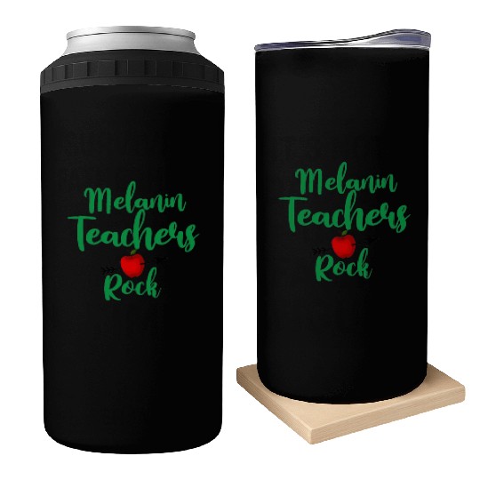 melanin teacher rock for light Can Coolers