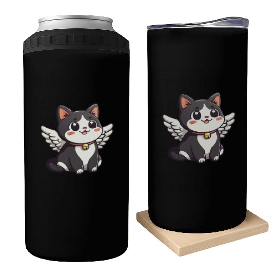 Kawaii Cat Angel Can Coolers