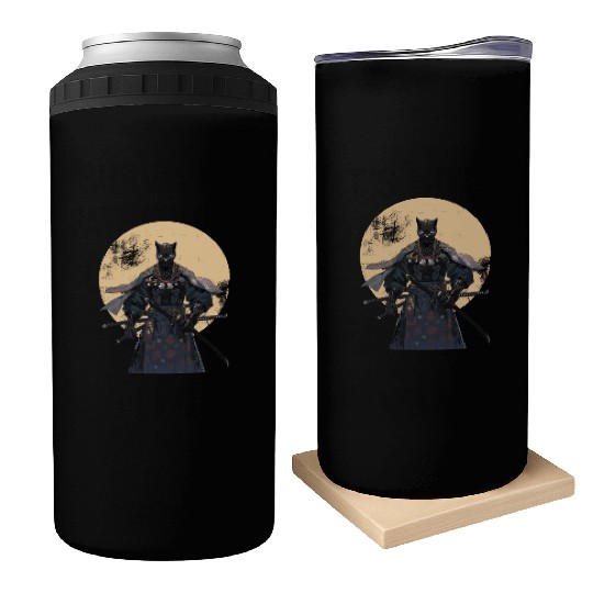 Anime Panther Warrior Samurai katana Can Coolers