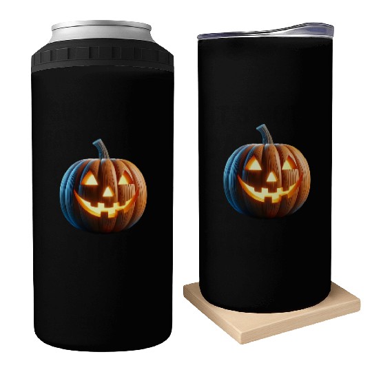 Jack o Lantern Pumpkin Can Coolers