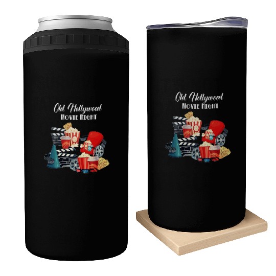 Popcorn Vintage Movie Night Can Coolers