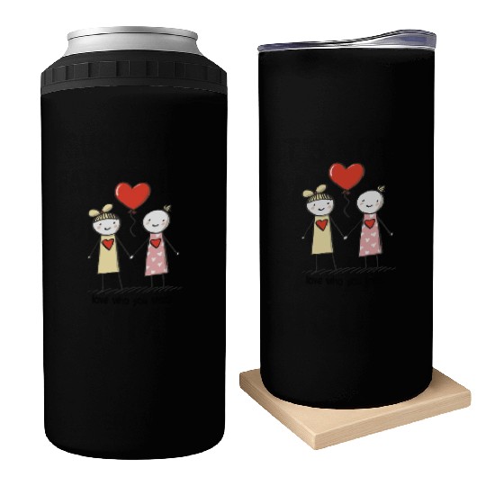 Stick Figure Lesbian Lovers Love Who You Want Can Coolers