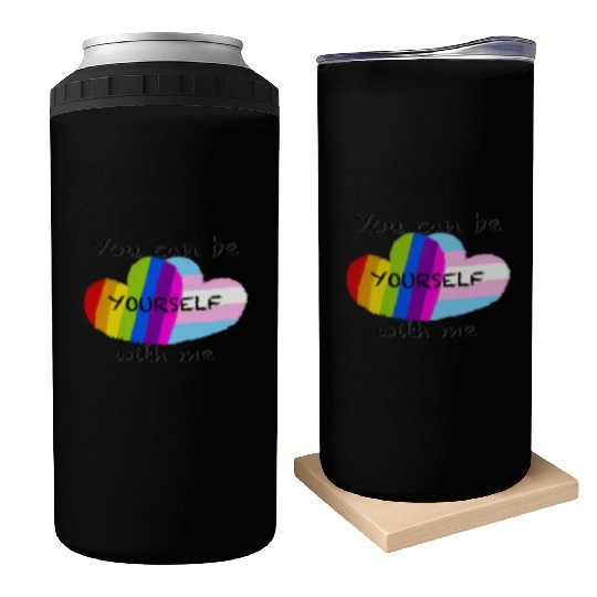 Pride hearts - You can be yourself with me Can Coolers