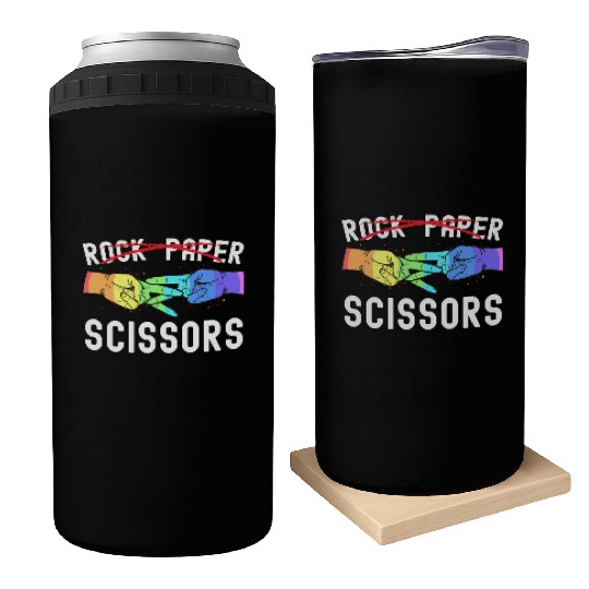 Lesbian Pride Rock Paper Scissors Funny LGBTQ Can Coolers