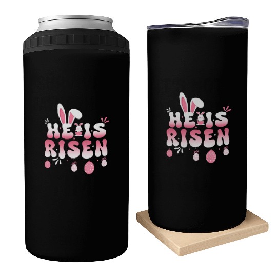 He Is Risen Easter Celebration Theme Bunny Eggs Can Coolers