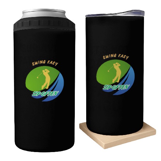 Swing Easy, Sip Often. Funny golf beer Can Coolers