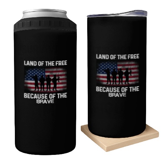 Land of the free because of the brave Can Coolers
