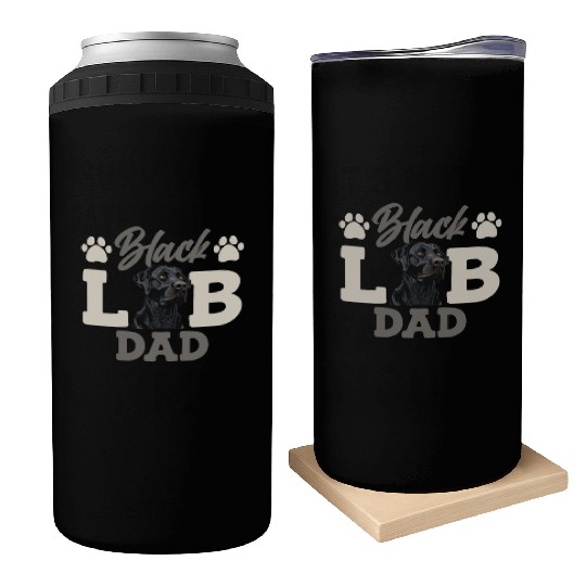 Black Labrador BLACK LAB DAD Labrador Owner Can Coolers