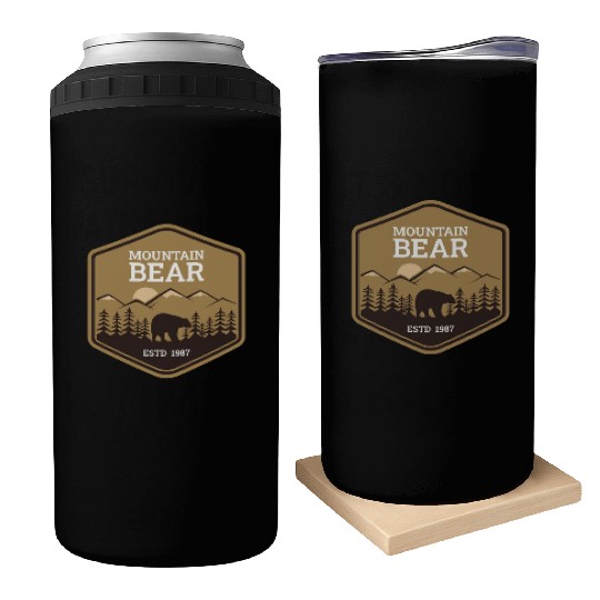 Mountain Bear - Brown Can Coolers