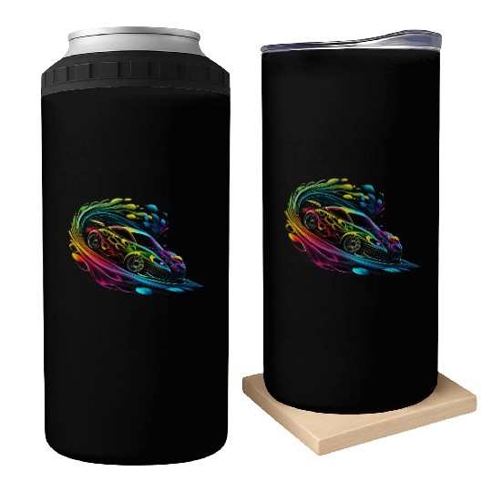 Fantasy Racing Sports Car Exotic Rainbow Can Coolers