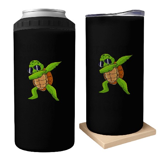 Dabbing Sea Turtle Animal Lover Save The Turtles Can Coolers