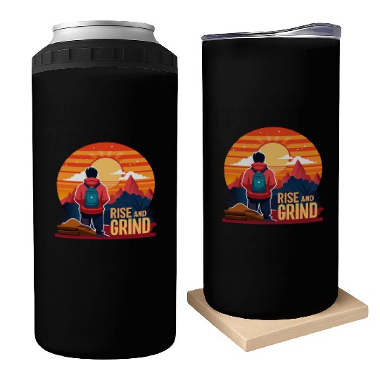 Rise and Grind - Sunrise Hustle Motivation Can Coolers
