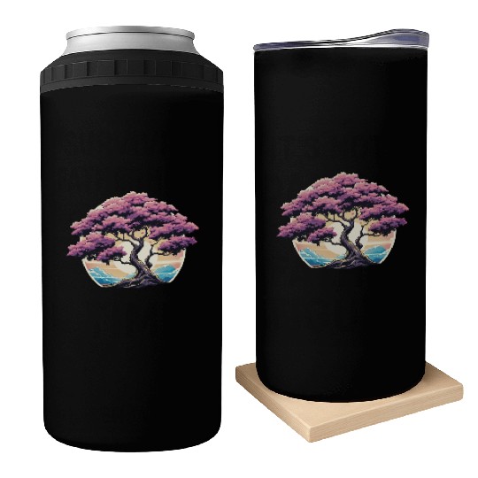 Zen nature purple tree Can Coolers