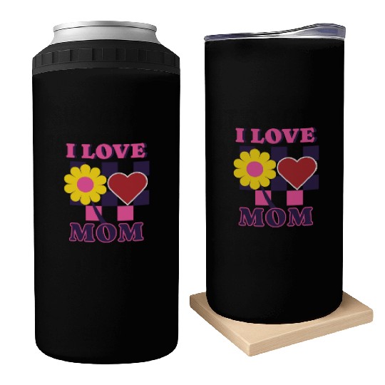 " I LOVE U MOM " design: mothers day Can Coolers