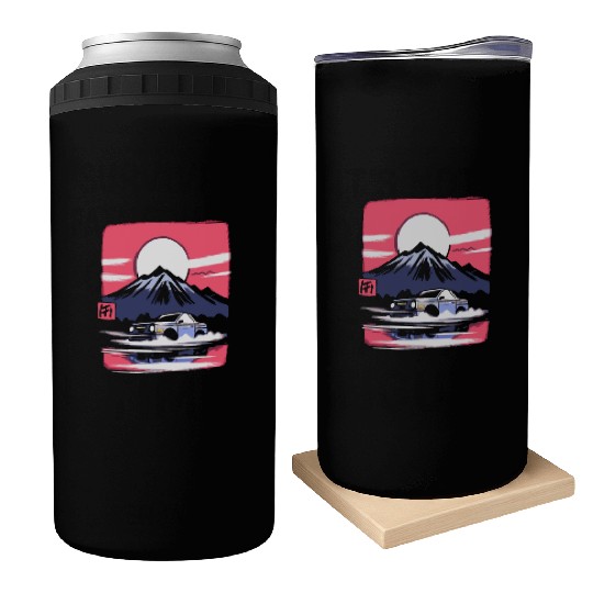 Japan Red Sun Mountain Racer Can Coolers