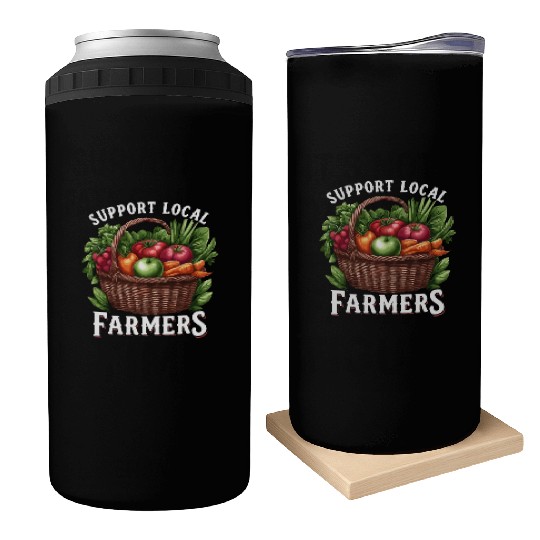 Farmers Market Farmer Agriculture Farming Food Can Coolers