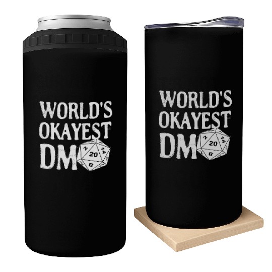 World's Okayest DM D20 Dice Dungeon Dragons Gaming Can Coolers