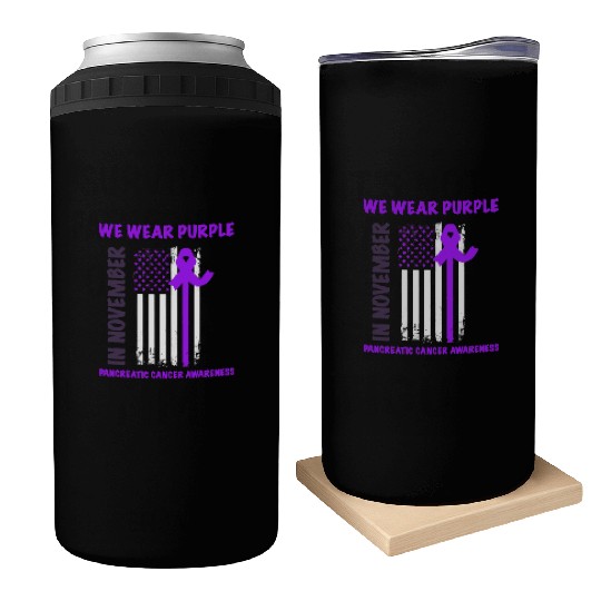 In November We Wear Purple Pancreatic Cancer Can Coolers