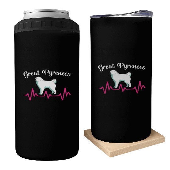 Pet Lover Great Pyrenees Dog Heartbeat Can Coolers