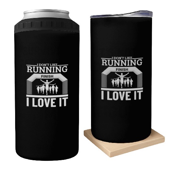 I Love Running Funny Marathon Can Coolers