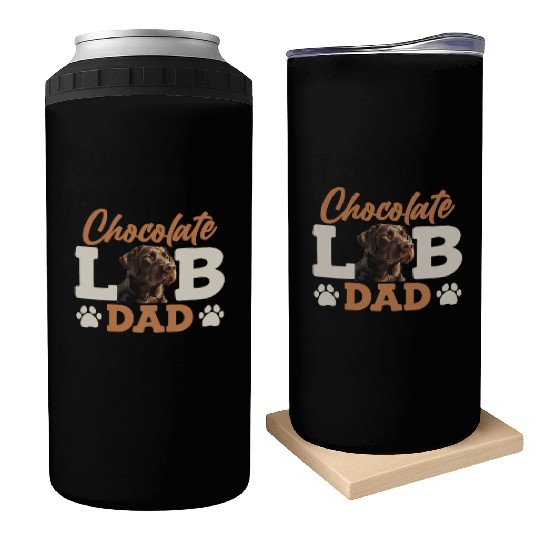 Labrador Owner CHOCOLATE LAB DAD Labrador Dog Can Coolers