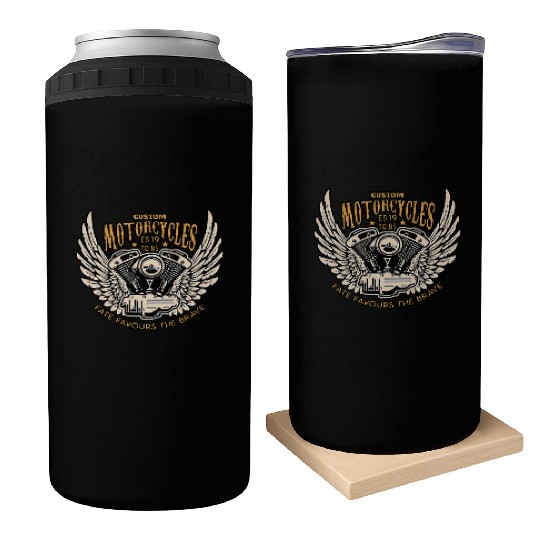 Motorcyclists chopper clothing Premium Can Coolers