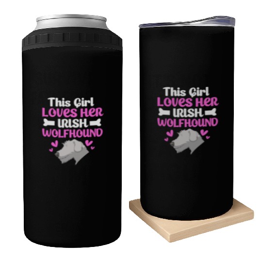 Cute Dog Owner This Girl Loves Her Irish Wolfhound Can Coolers