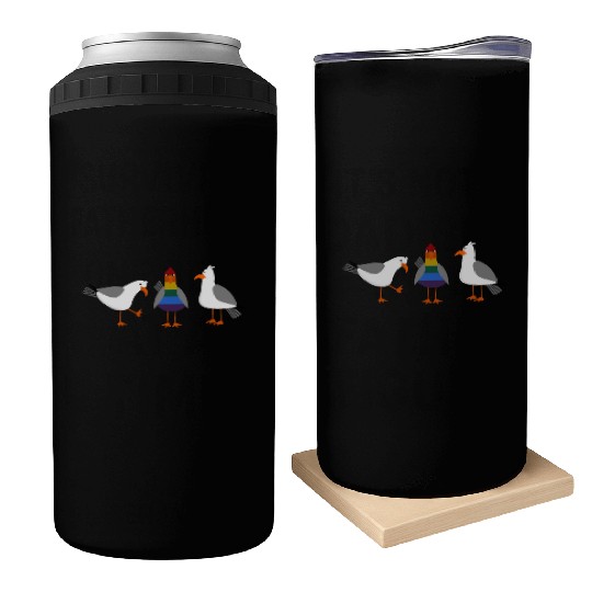 Seagull LGBT Gay Lesbian Rainbow Flagge Can Coolers