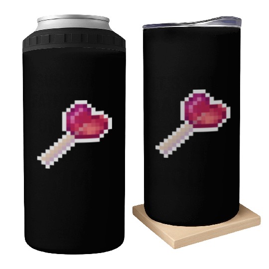 Pixel Art Sprite Cute Heart Lollipop Can Coolers