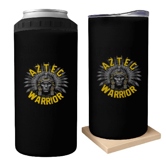 Aztec Warrior Indigenous Mexican Aztec Jaguar Can Coolers