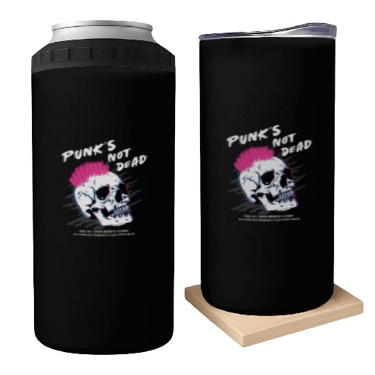 Punks Not Dead - Skull Punk Rock Music - Old Can Coolers