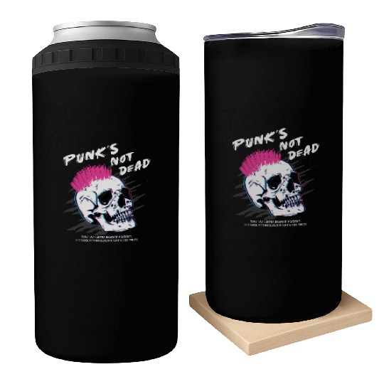 Punks Not Dead - Skull Punk Rock Music - Old Can Coolers